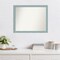 Amanti Art Non-Beveled Wood Wall Mirror, Sky Blue Rustic Frame